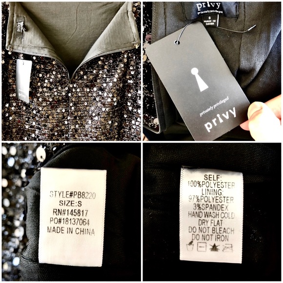 PRIVY⚡️Fuzzy Sequin Split Front Pencil Skirt_M - Picture 6 of 8